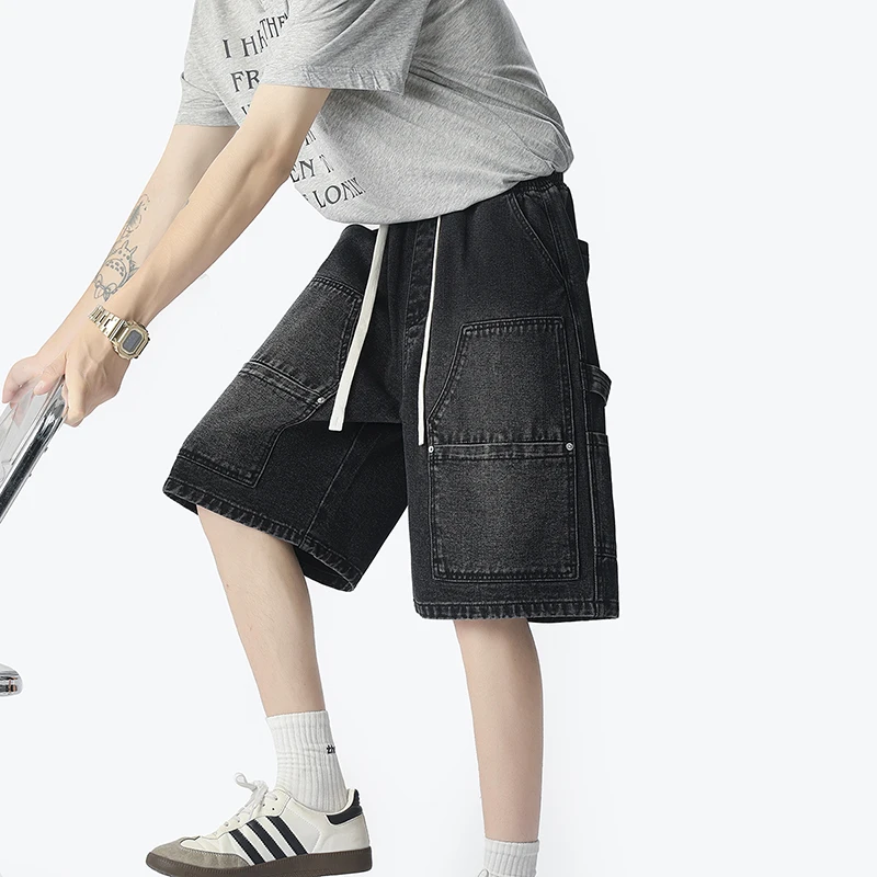 Street Fashion Jeans - American Fashion Street Workwear Denim Shorts
