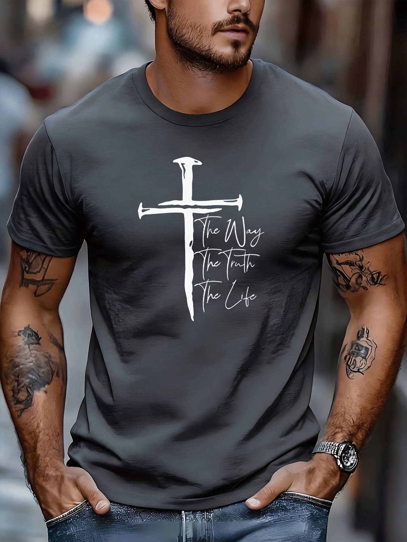 Classic Christian Graphic Tee  – Street Fashion Outfit For Men recenzja i cena