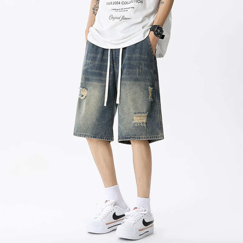 Summer Thin Denim Shorts Men's – Street Fashion Jeans recenzja i cena