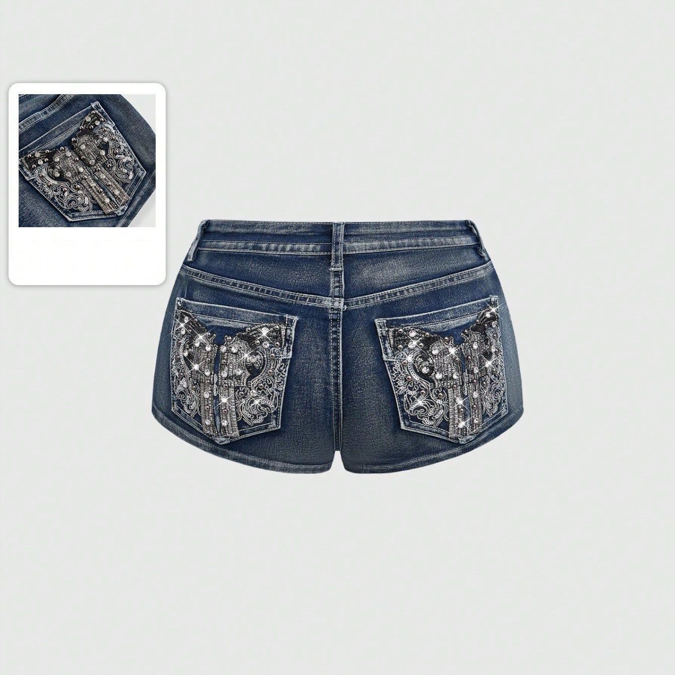 Summer Rhinestone Embroidered  – Street Fashion Jeans recenzja i cena