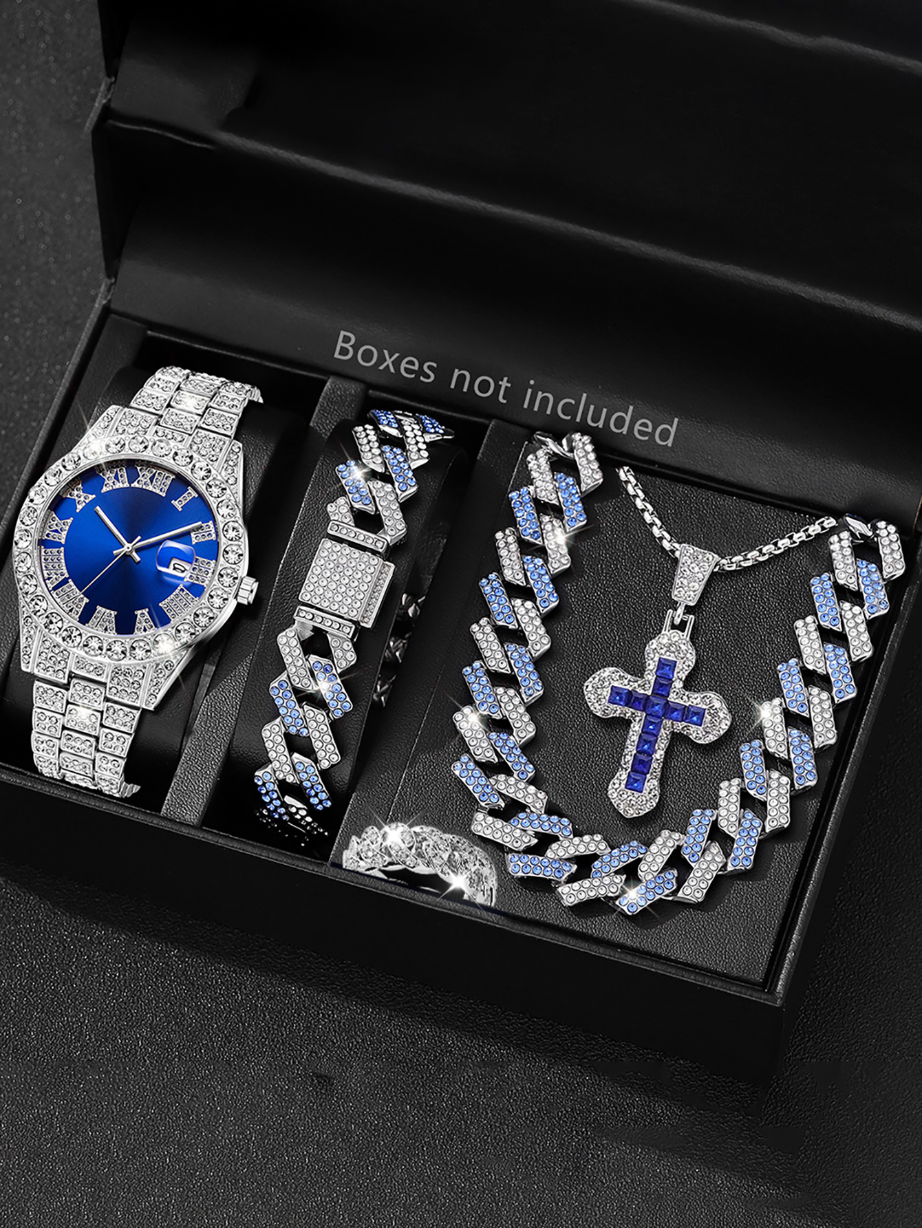 Silver Blue Men's Quartz Watch – Street Fashion Rings recenzja i cena