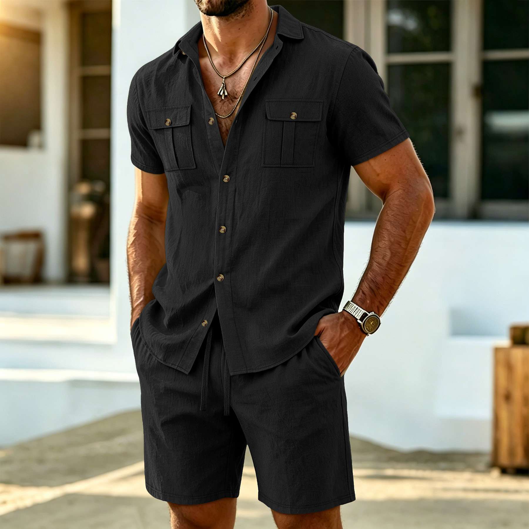 New summer men's linen outdoor – Street Fashion News recenzja i cena