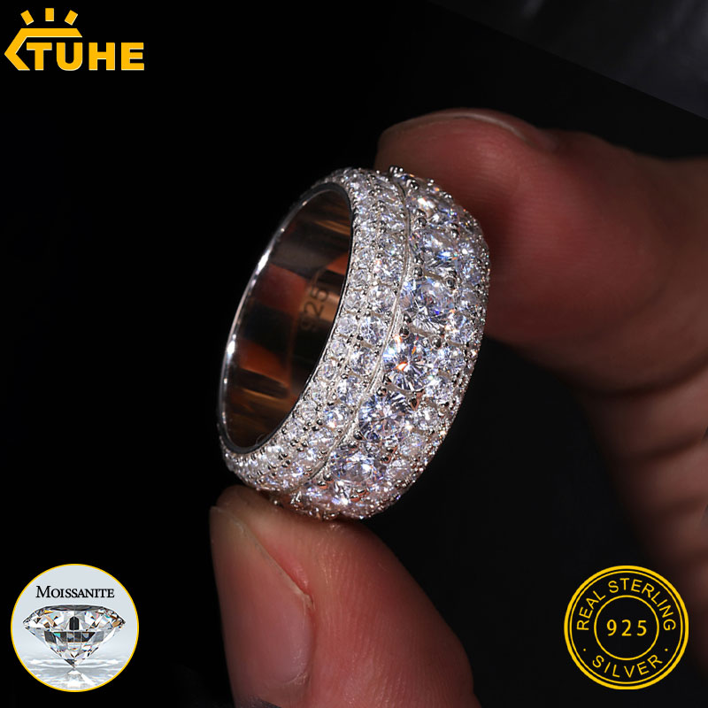 TUHE Unisex Iced Out Moissanit – Street Fashion Rings recenzja i cena