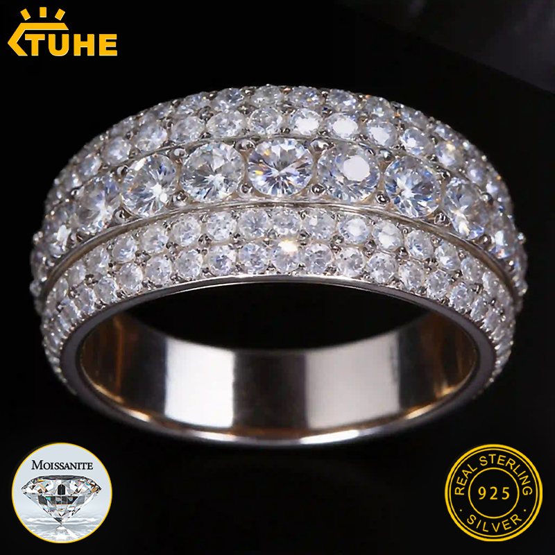TUHE Unisex Iced Out Moissanit – Street Fashion Rings recenzja i cena