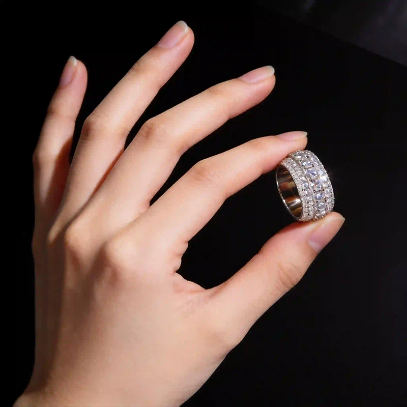 TUHE Unisex Iced Out Moissanit – Street Fashion Rings recenzja i cena