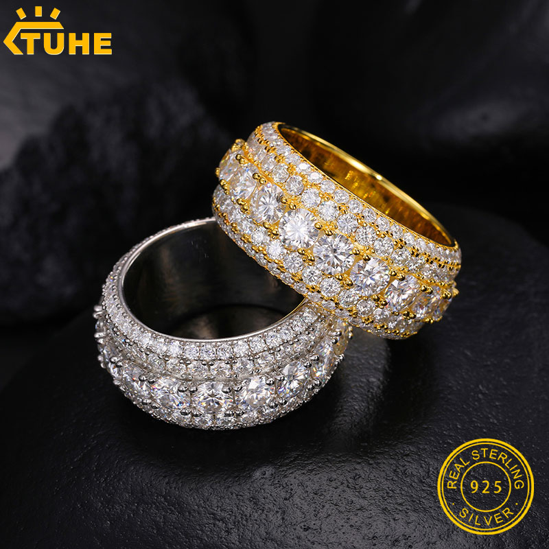 TUHE Unisex Iced Out Moissanit – Street Fashion Rings recenzja i cena