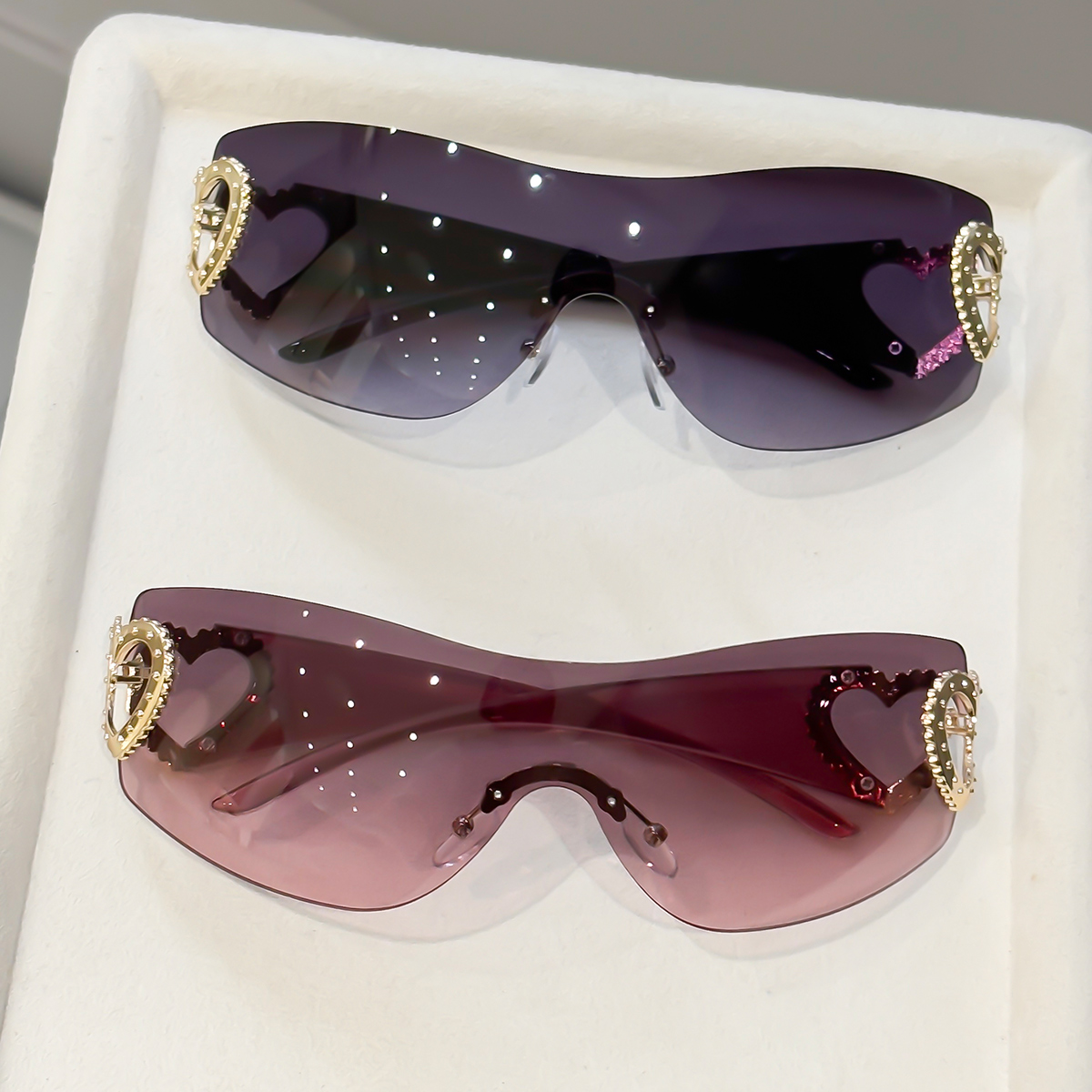2pcs Y2K Integrated Frameless  – Street Fashion Photography recenzja i cena