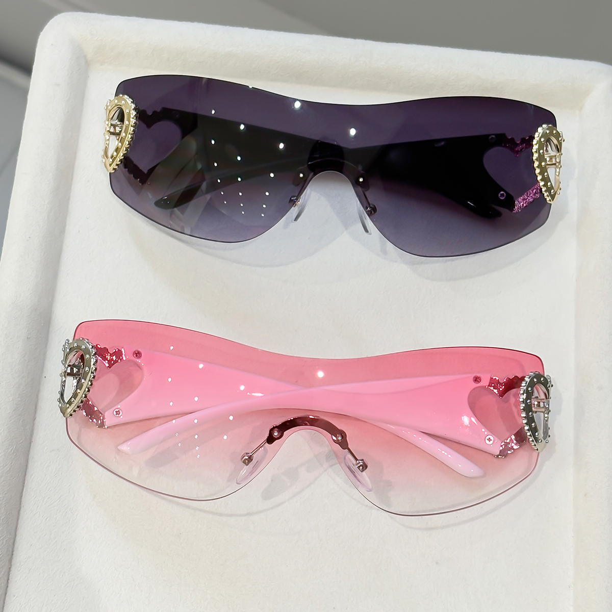 2pcs Y2K Integrated Frameless  – Street Fashion Photography recenzja i cena