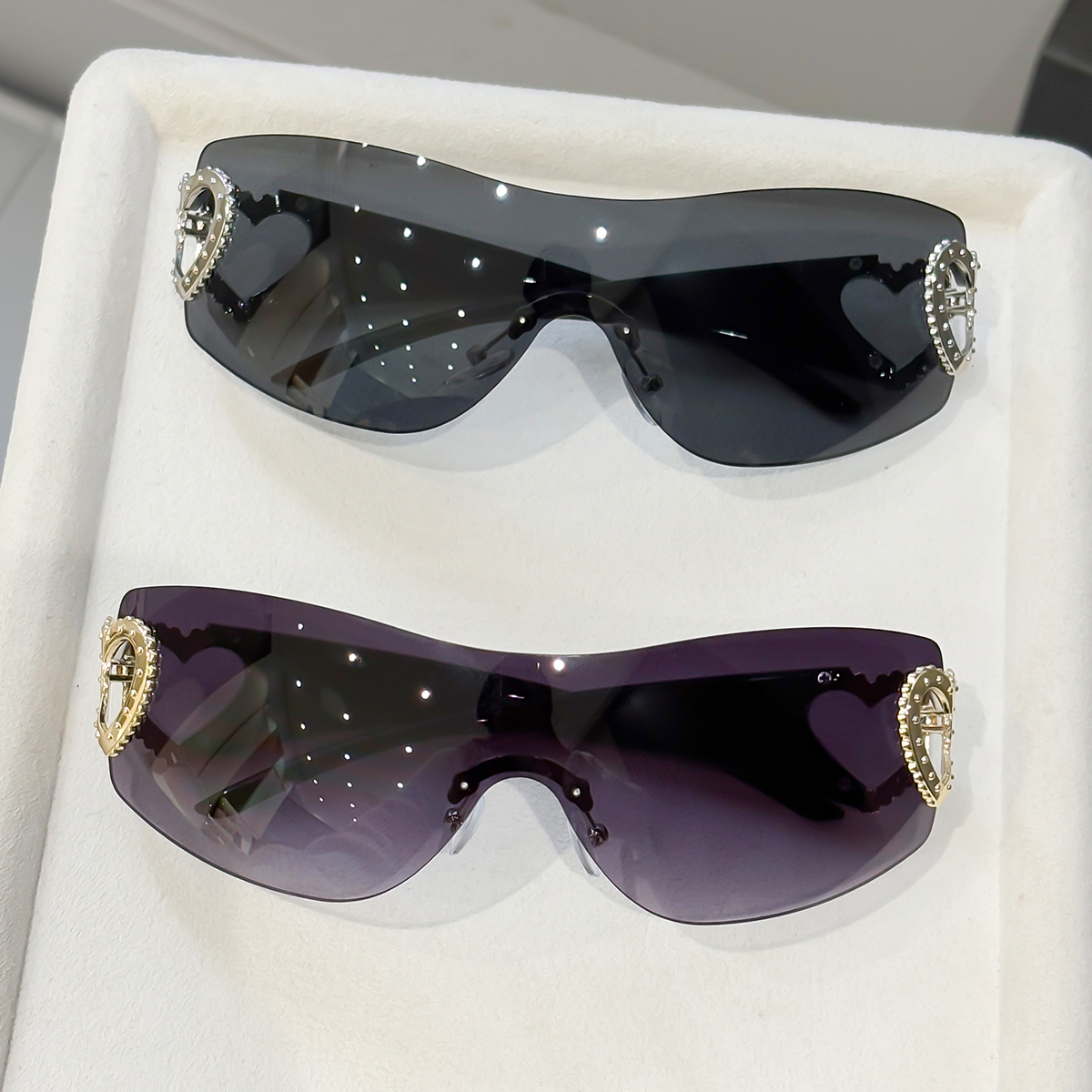 2pcs Y2K Integrated Frameless  – Street Fashion Photography recenzja i cena