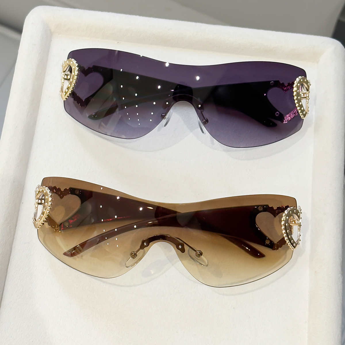 2pcs Y2K Integrated Frameless  – Street Fashion Photography recenzja i cena
