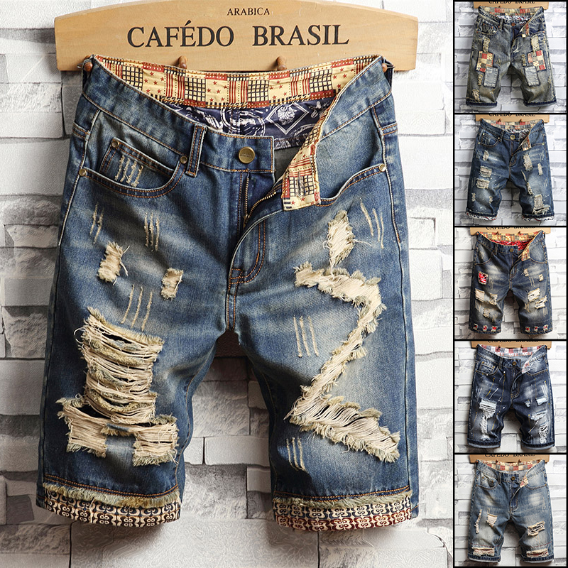 Ripped Hip-hop Denim Shorts Me – Street Fashion Jeans recenzja i cena