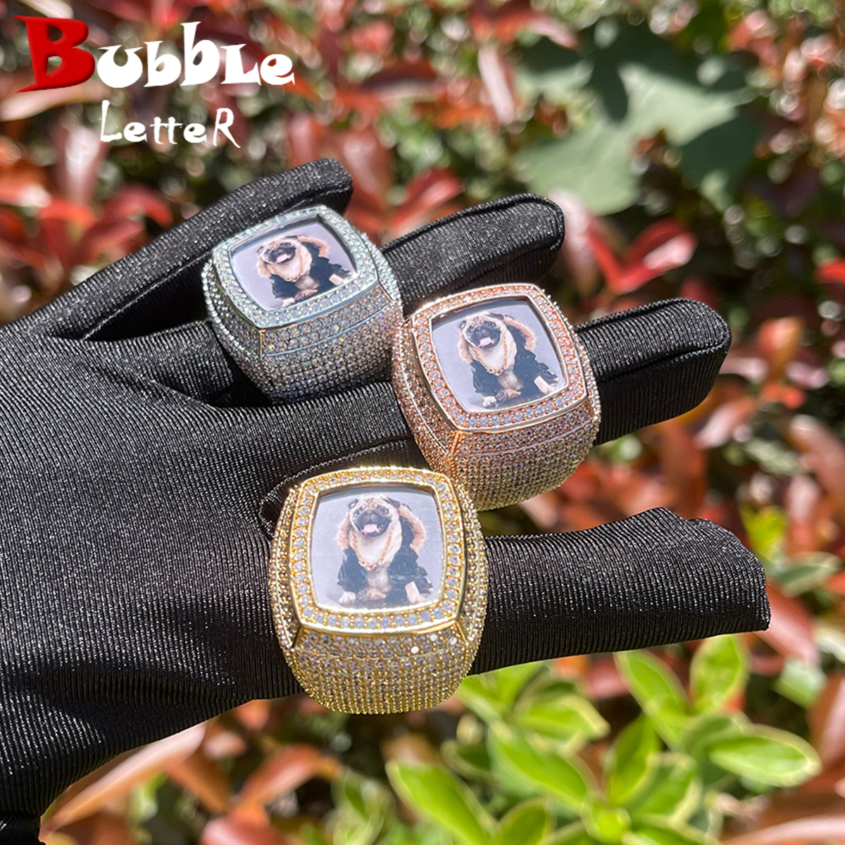 Bubble Letter Custom Photo Rin – Street Fashion Rings recenzja i cena