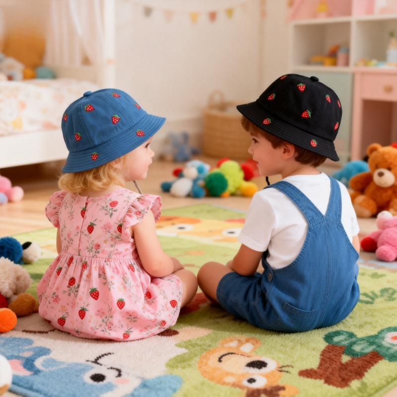 Girl Fisherman Hat with Strawb – Street Fashion News recenzja i cena