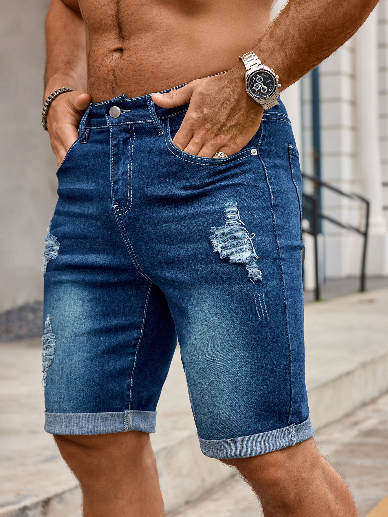 Men Denim Trousers Jeans Short – Street Fashion Jeans recenzja i cena