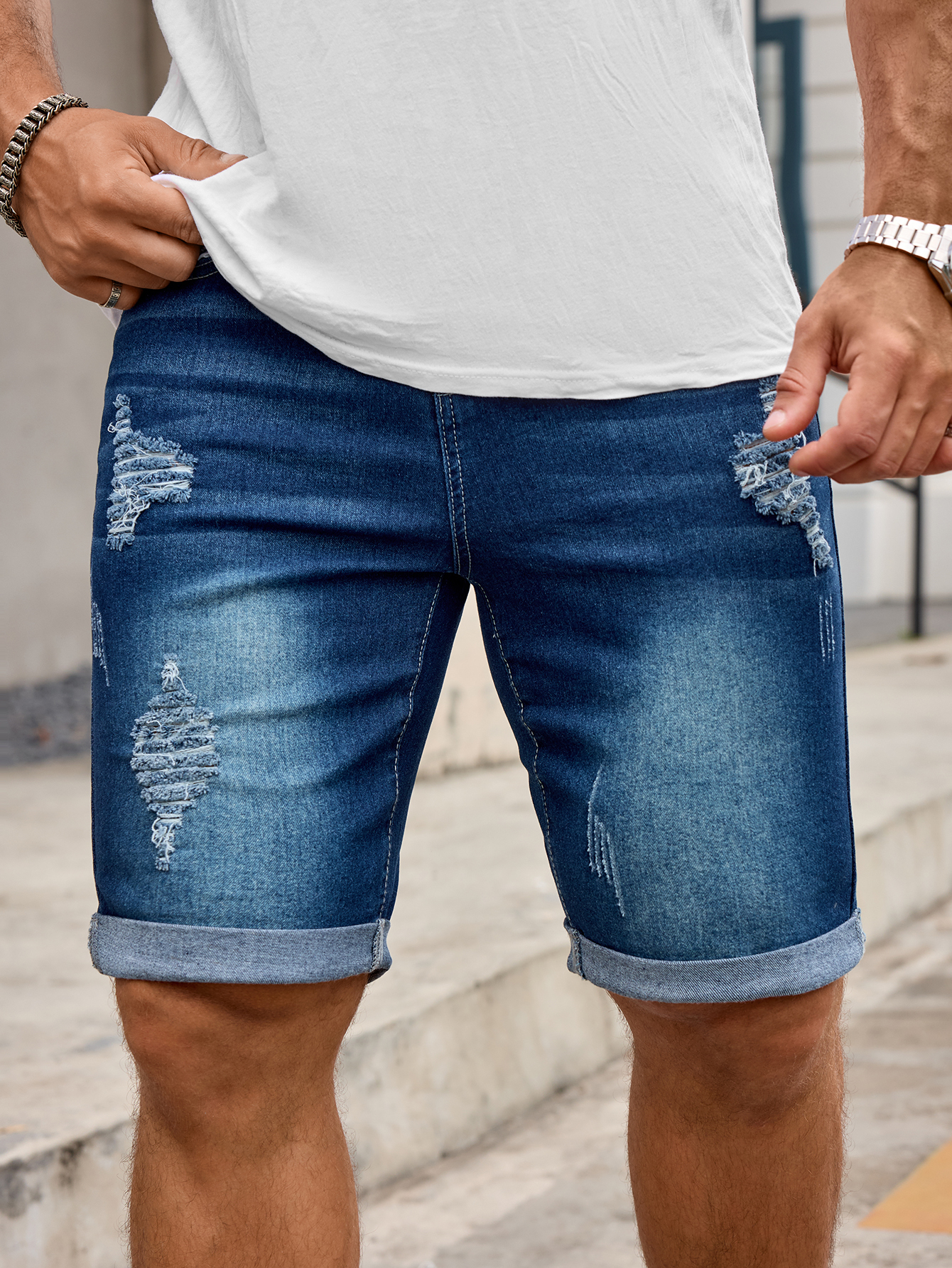 Men Denim Trousers Jeans Short – Street Fashion Jeans recenzja i cena