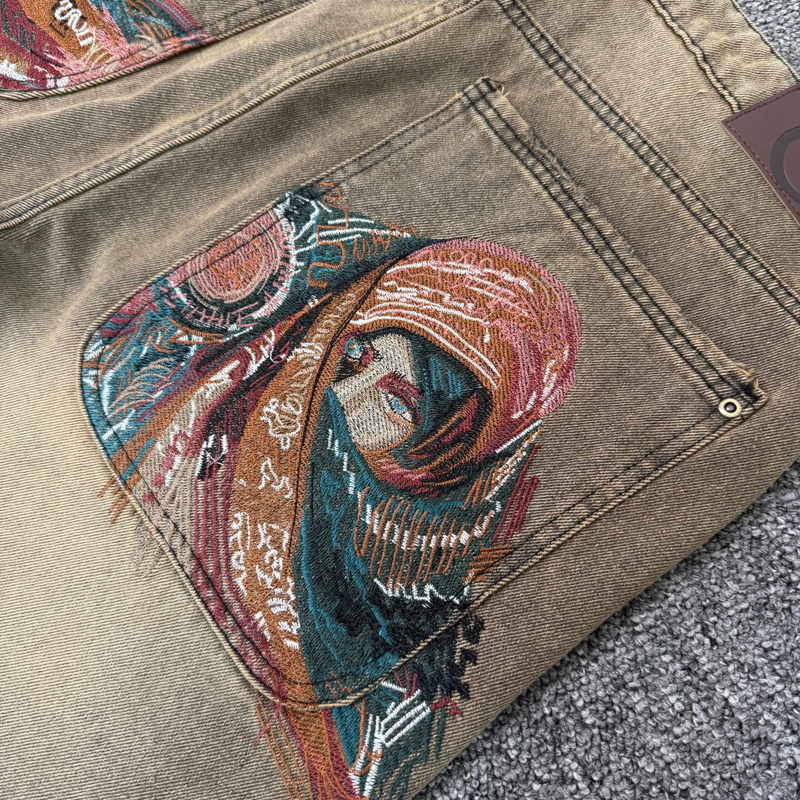 Retro Casual Masked Goddess Em – Street Fashion Jeans recenzja i cena