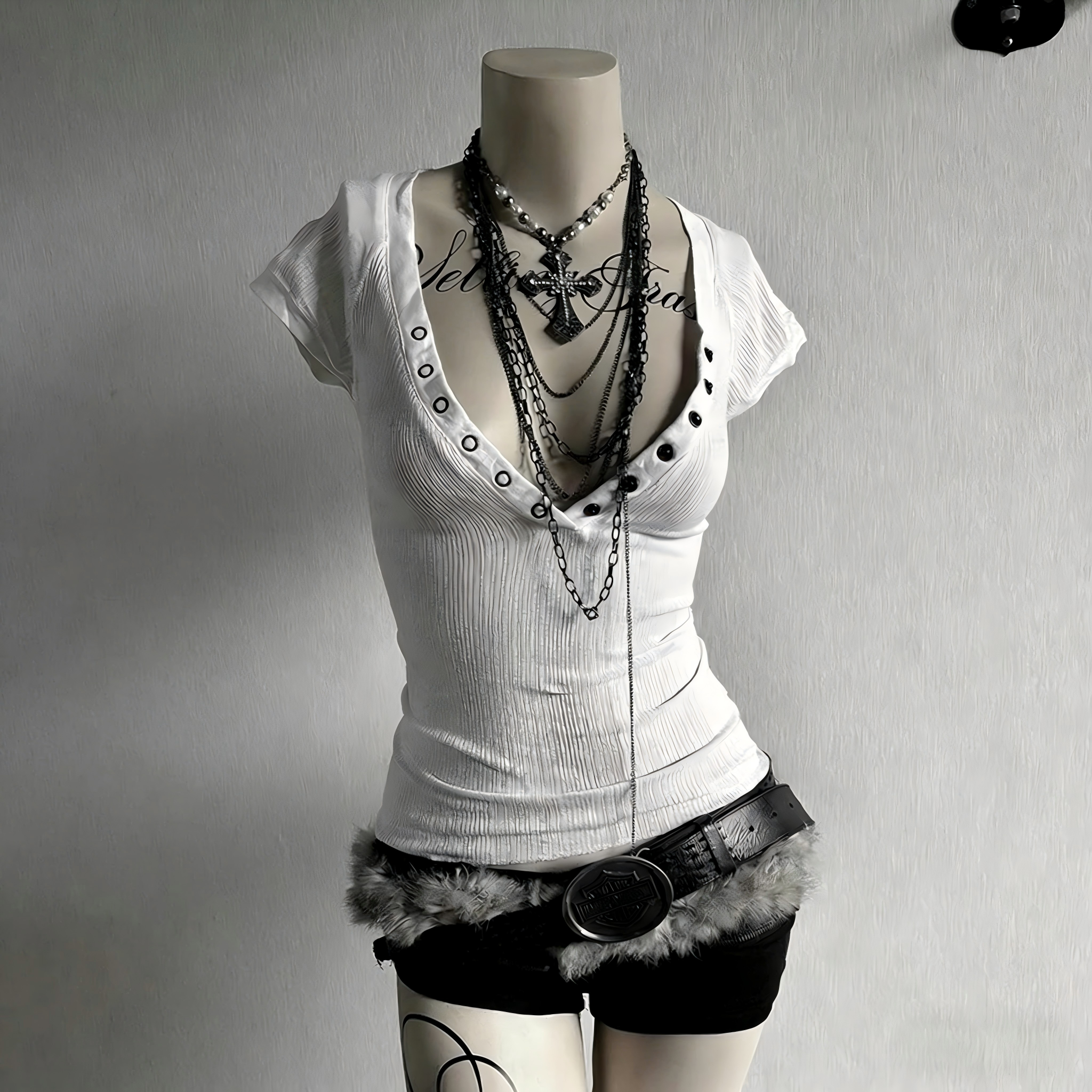 Harajuku punk printed short sl – Street Fashion Rings recenzja i cena