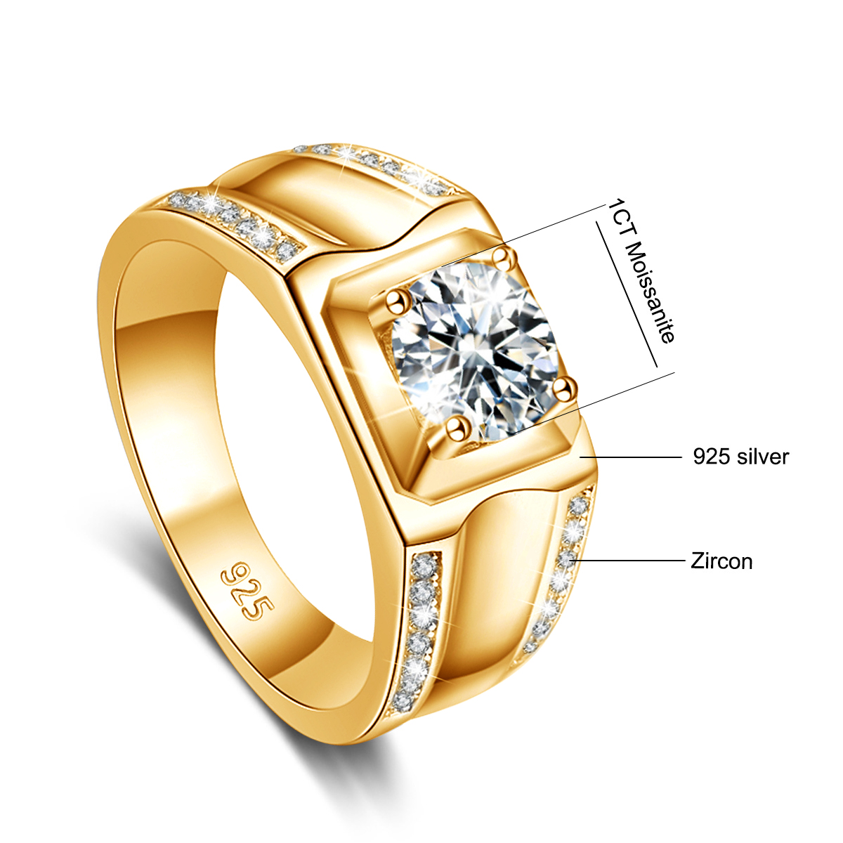 Trends 2025 Luxury Moissanite  – Street Fashion Rings recenzja i cena