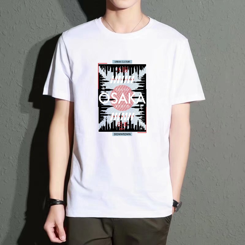 Men's Black Round-Neck Short-S – Street Fashion Osaka recenzja i cena