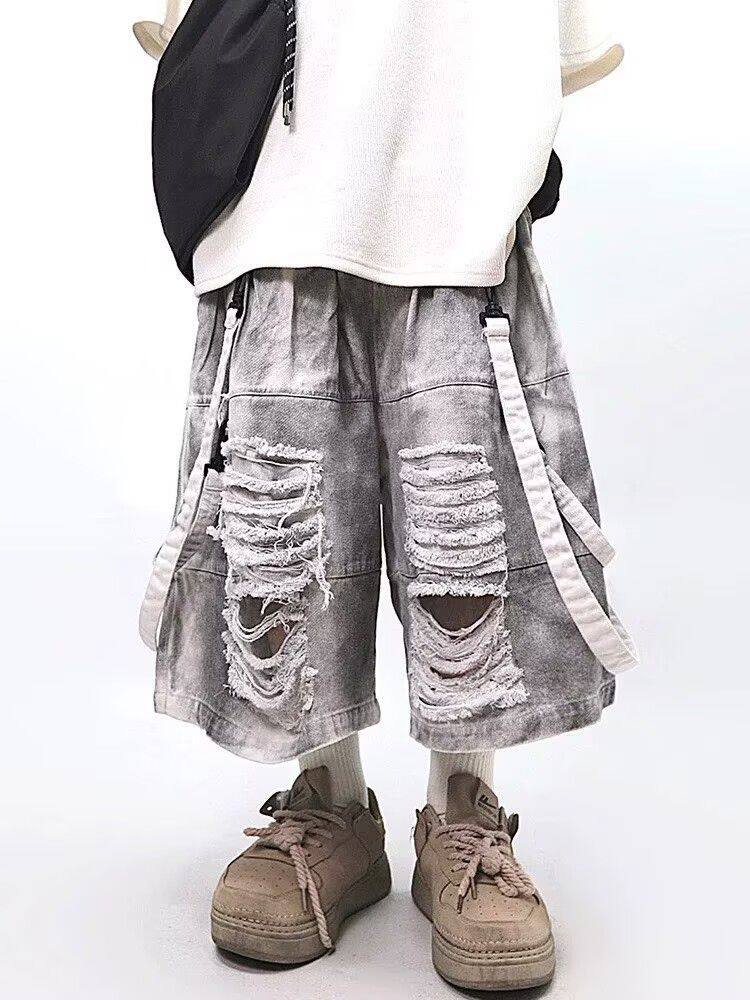 Retro Hip-hop Men's Ripped Jea – Street Fashion Jeans recenzja i cena