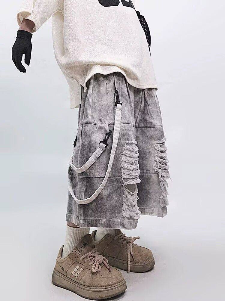 Retro Hip-hop Men's Ripped Jea – Street Fashion Jeans recenzja i cena