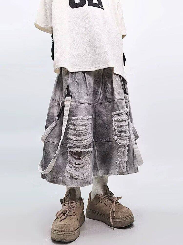 Retro Hip-hop Men's Ripped Jea – Street Fashion Jeans recenzja i cena