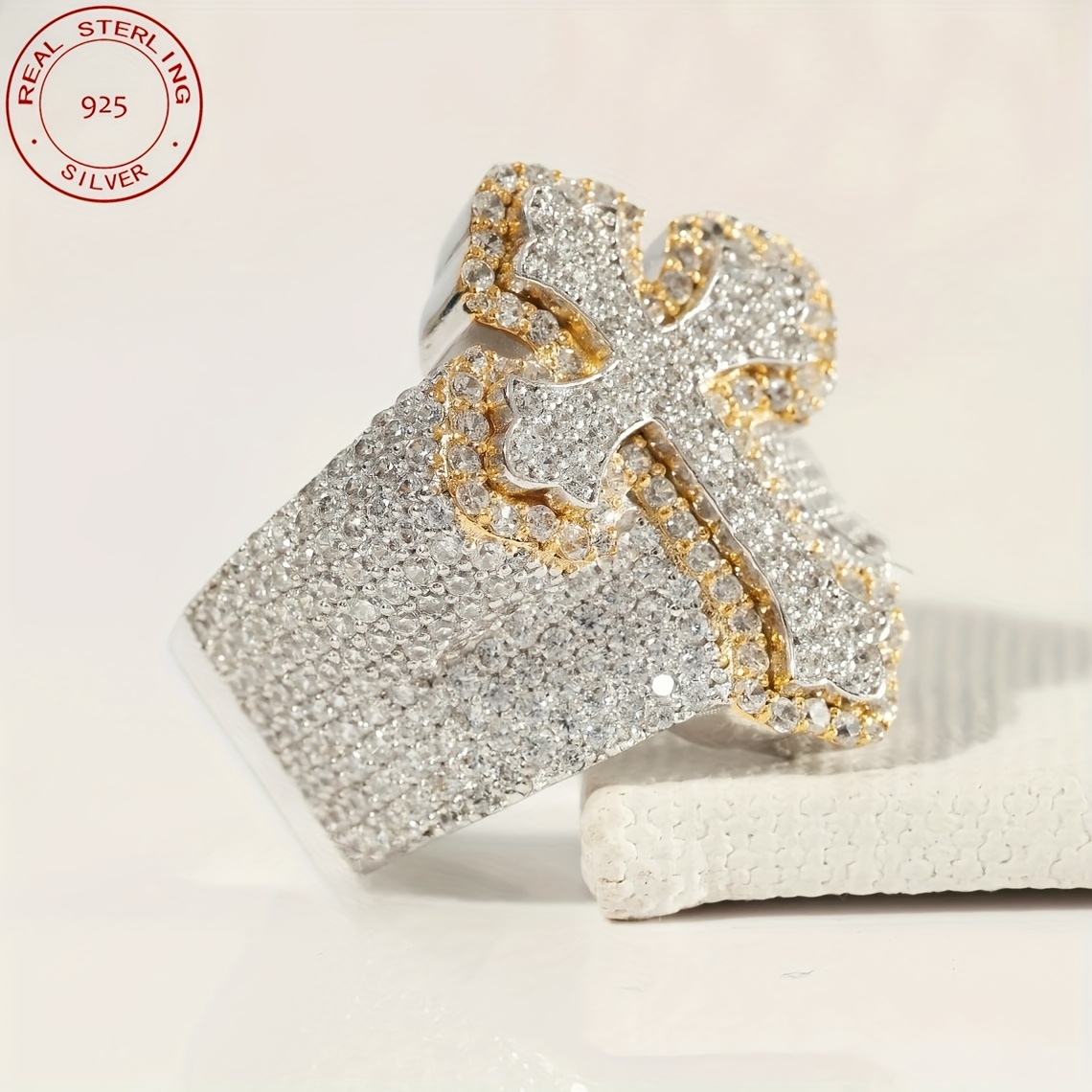 2025 New Arrival Iced Out Cros – Street Fashion Rings recenzja i cena